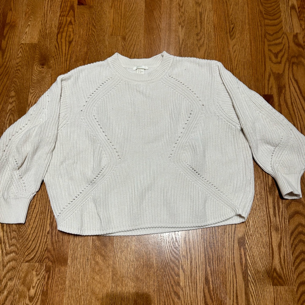 White knit sweater